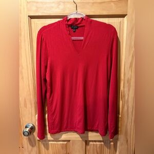 Talbots Red V-Neck Long Sleeve Top women’s M